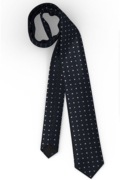 BOSS Men's Micro-Patterned Silk Mixed Navy Blue Tie 50545447-405