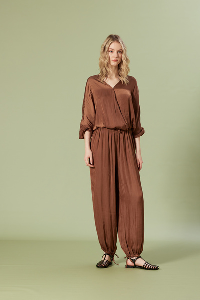 Nisan Double-Breasted satin blouse