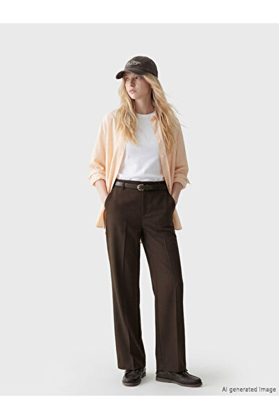 LC Waikiki Rmz Gi̇yi̇m Farkiyla Women's Wide Leg Pants with Waist Belt