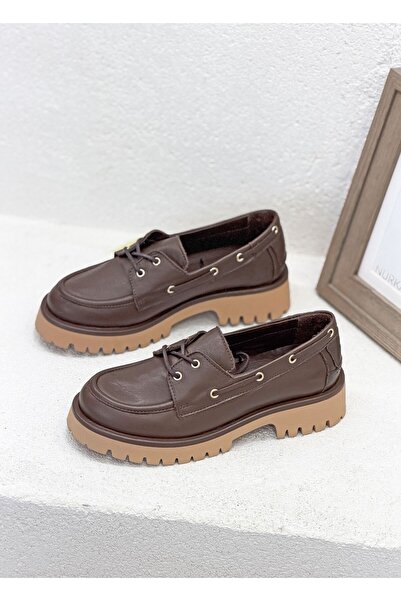 Mammamia D26Ya-3645 Lace-Up Genuine Leather Leather cm Thick Sole Loa Loafers...