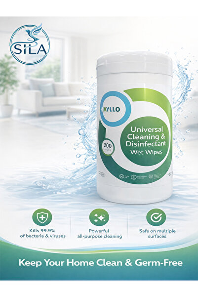 Hayllo مناديل هايلو (Hayllo) المبللة للتنظيف والتطهير الشامل.