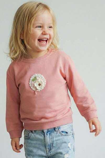 Breeze Devojčica, pletena majica sa cvetnim aplikacijama i amblemom, uzrast 2...
