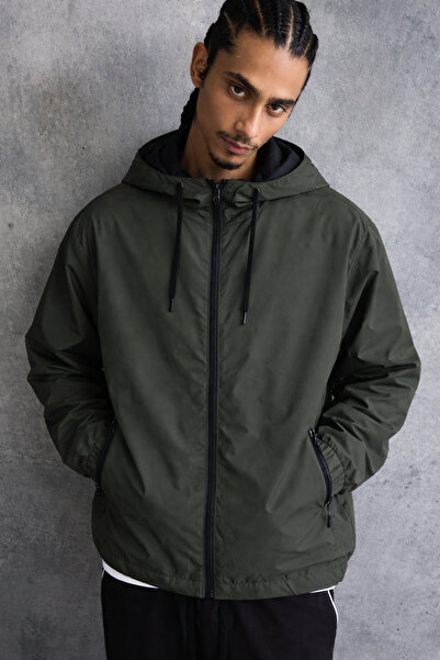 DAMGA JEANS Muški udobni Postavljeno ležerni kaki kišni mantil i vetrovka