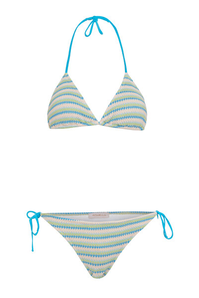 AQUELLA Knitwear Patterned Triangle Bikini Set
