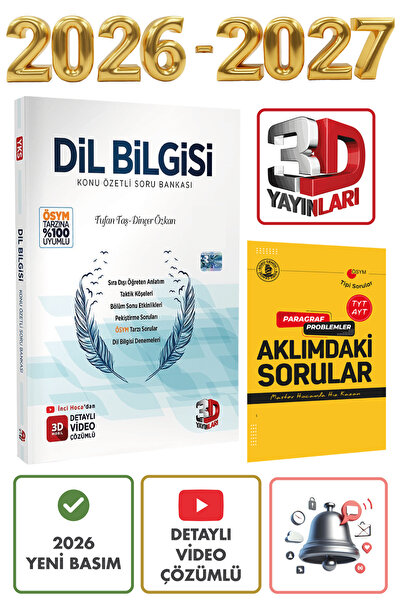 3D Yayınları Tufan Taş & Dinçer Özkan 3D Dil Bilgisi Konu Özetli Soru Bankası...