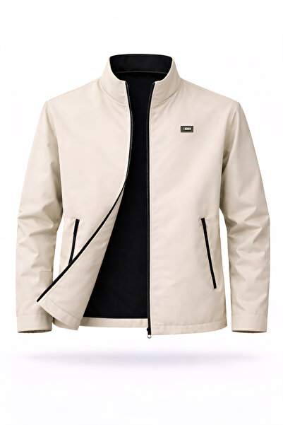 SİVAİST Cream Men's Polyester Mixed Water and Windproof Transitional & Summer...