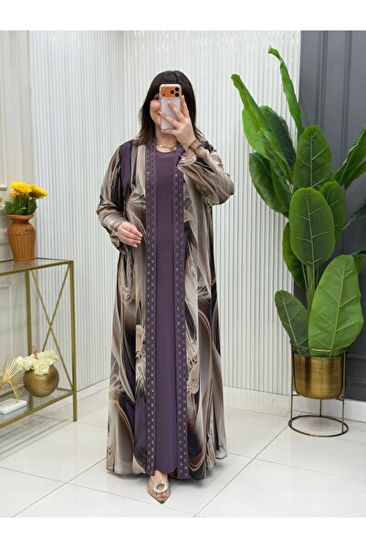 GK Plus Size Dress Sandy Chiffon Stone Printed