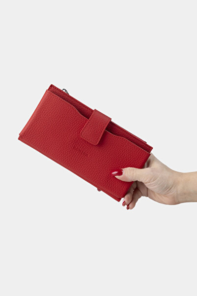 REWİNA محفظة نسائية من ماساريلي X جلد أصلي محفظة حامل بطاقات باللون الأحمر مع...