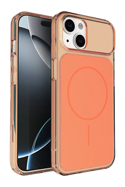 Fuchsia Bruma Magneticsafe Cover Compatible with iPhone 14 - Orange