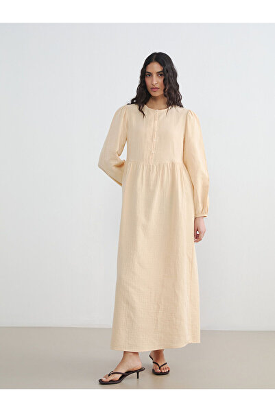 LC Waikiki Peak New Season Crew Neck Muslin Women's Dress