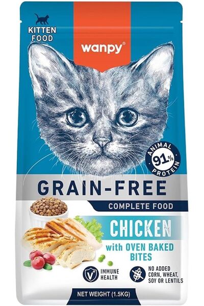 Wanpy Tavuklu Tahılsız Yavru Kedi Maması 1,5kg