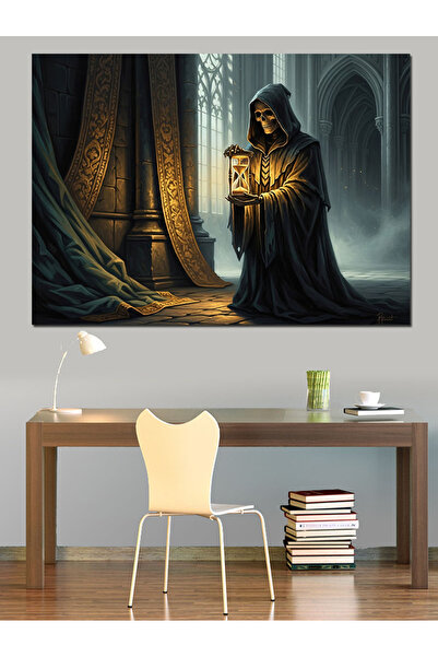 Artmeg Pânză decorativă cu călugăr ținând lumina în castelul întunecat - Masă...