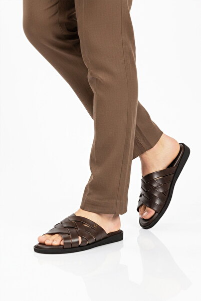 Pierre Cardin Maro piele naturală Casual pentru bărbați papuci PC-7318 M