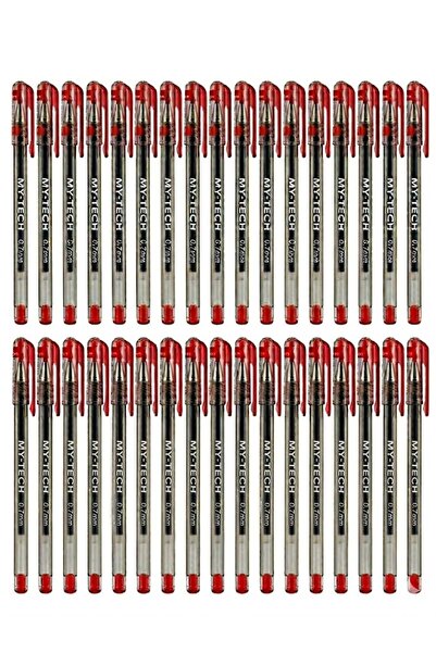 Pensan My-Tech 25'li Kırmızı Tükenmez Kalem Seti 0.7 mm - Avantaj Paketi