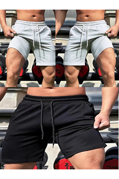 KİMSE GÖRMEDEN Sport Shorts Comfortable Fit Unisex Men's - 3Pcs Set of 3