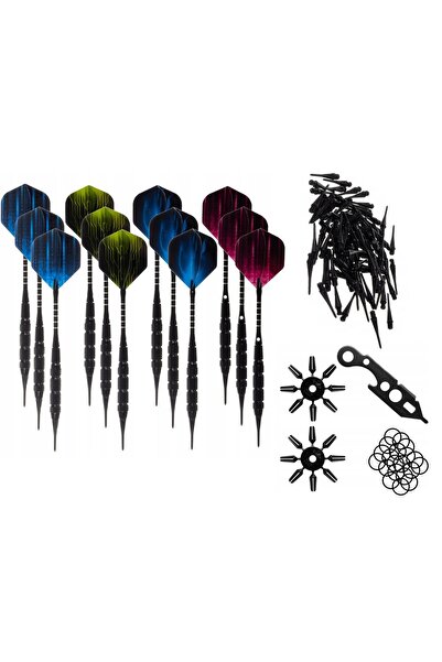 zola Комплект от 12 стрелички за стрелички, 100 меки върха, 2 летящи върха, 2...