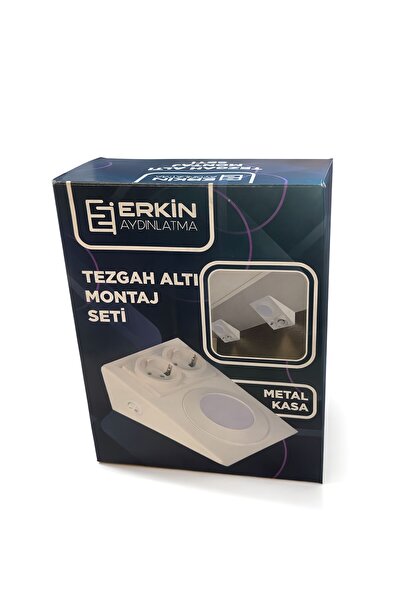 TEZGAH ALTI İKİLİ PRİZ BEYAZ METAL KASA BEYAZ IŞIK 3W