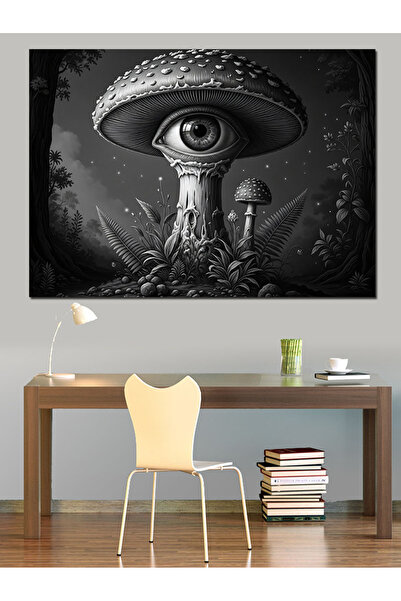 Artmeg Ilustrație cu ciupercă uriașă și figură umană - Pânză decorativă - Mas...