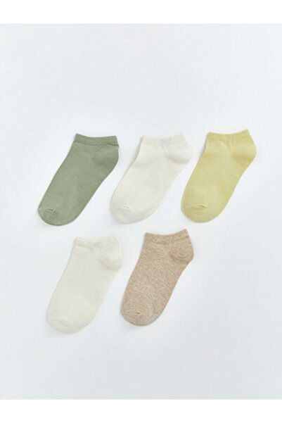 LC Waikiki Rmz Gi̇yi̇m Farkiyla Women's Booties Socks 5-Pack