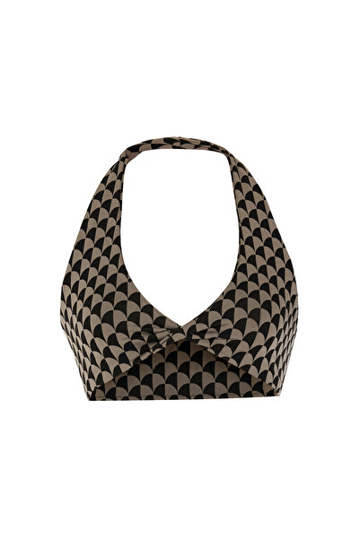 AQUELLA Patterned coffee single top Cropped -top