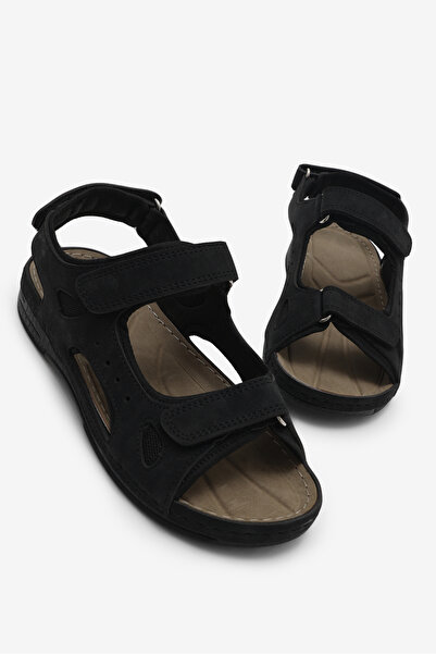 Tonny Black Γυναικεία Μαύρη Άνετη Εφαρμογή Σόλα πολυουρεθάνης Velcro Σανδάλια