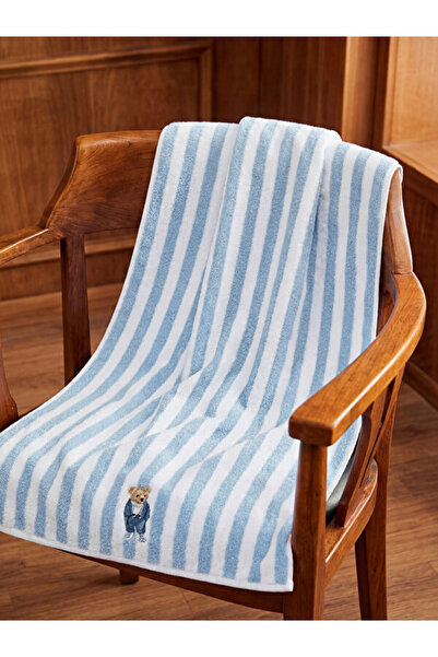 LC Waikiki Rmz Gi̇yi̇m Farkiyla Bear Embroidered Cotton Bath Towel 70X140 cm