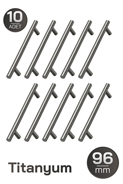 Badem10 (10 komada) Titanijska boja 96 mm 9,6 cm Metalni nameštaj Kuhinjski o...