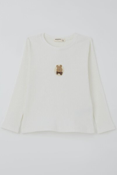 Breeze Devojčica majica dugih rukava sa leptir mašnom i dodatkom u obliku zeč...