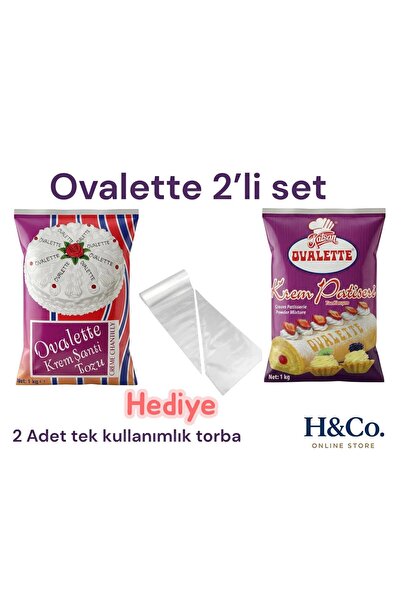 Katsan Ovalette 2li set - Toz Krema ve Toz Krem Şanti (HEDİYELİ) - pastacı kr...