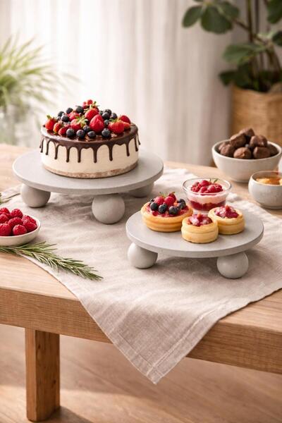 EN CONCEPT DESİNG Ayaklı Sunum Standı Terra Ball – Pasta, Tatlı, Meyve ve Kah...