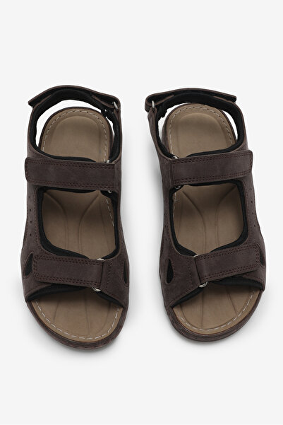 Tonny Black Women's Brown Comfortable Fit PU Sole Velcro Sandals