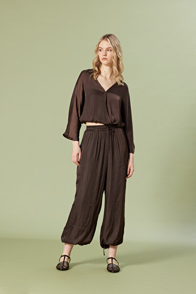 Nisan Double-Breasted satin blouse