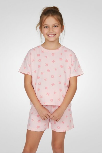 Dkny Kids Girl 2 Pieces Round Neck Short Sleeve Allover Print Top And Shorts ...