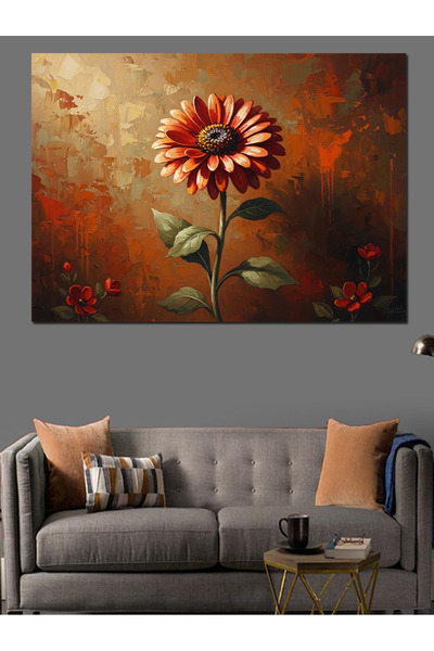 Artmeg Pânză decorativă cu imagine artistică a naturii cu floarea-soarelui ro...