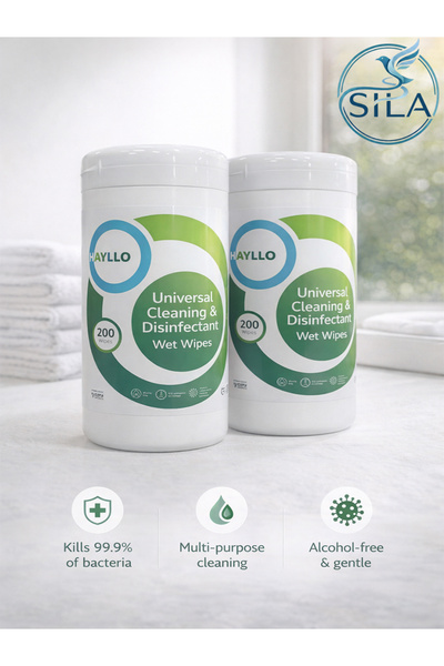 Hayllo عرض علبتين - مناديل هايلو (Hayllo) المبللة للتنظيف والتطهير الشامل.