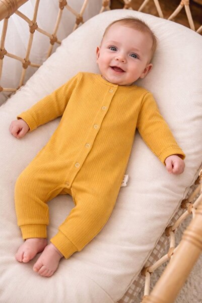 nevrankids Bebek Tulumu 0-9 Ay Fitilli Interlok Çıtçıtlı Yenidoğan Tulumu