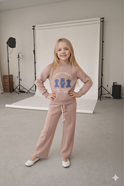 Erzani Kids Σετ φόρμας για κορίτσια με στάμπα Cute Teddy Bear Family Bears – ...