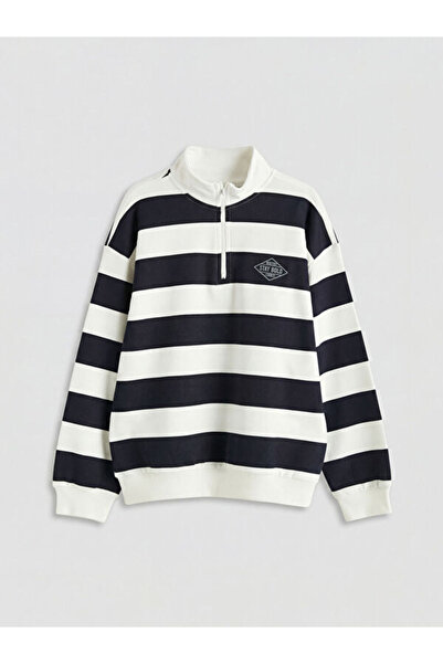 LC Waikiki Rmz Gi̇yi̇m Farkiyla Striped Boys' Sweatshirt