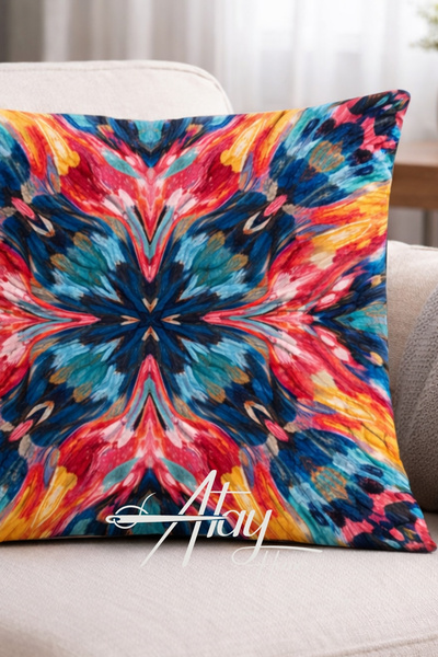 Atay Home Modern Art منقوش ديكورات فنية غطاء وسادة مقاس 43x43 سم - غطاء وسادة...