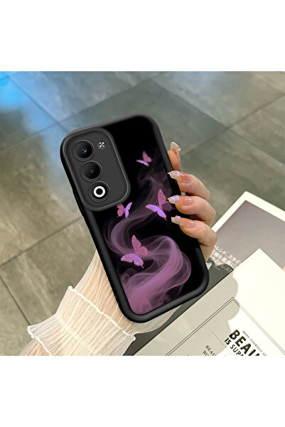 ucuc Oppo A5 4G/5G Uyumlu Siyah Silikon Kılıf Darbeye Dayanıklı Kamera Korumalı