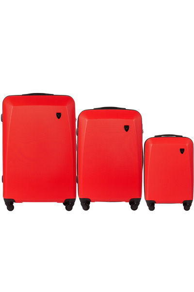 WINGS BRAND Set de bagaje WINGS PLOVER, 3 piese, roșu - ABS durabil cu blocar...