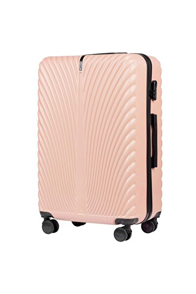 WINGS BRAND Wings SWAN 28" Large Pink Suitcase | ABS+ | Combo Lock | 4 Wheels