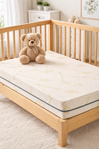 Artex 10Cm Süngerli Bebek Çocuk Beşik Yatağı Aloe 70x110 Yıkanabilir Kılıflı ...