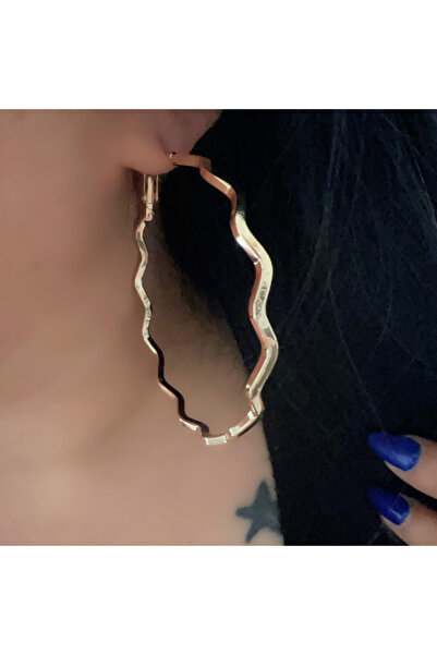 ACAR TAKI Gold Color Steel Wave Earrings Acr9273