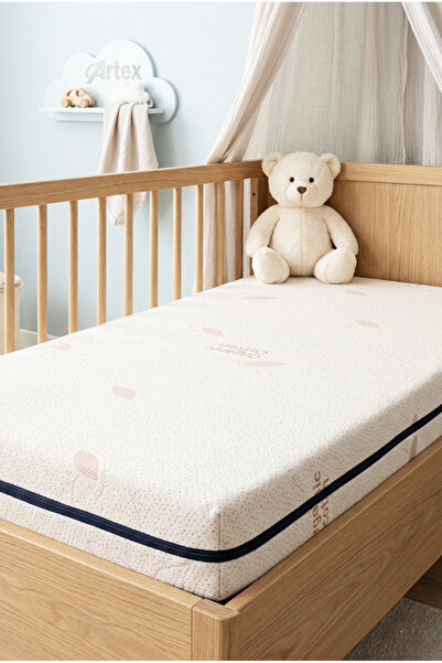 Artex 10Cm Süngerli Bebek Çocuk Beşik Yatağı Cotton 70x110 Yıkanabilir Kılıfl...