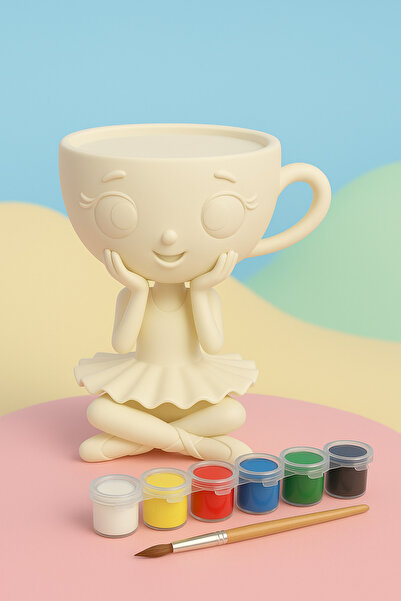 3d layer craft Ballerina Cappuccino – Boyanabilir Figür Seti (6’lı Akrilik Bo...