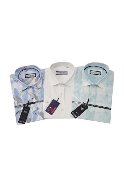 Louis Fabel 3-Piece Slim Fit Men's Short Sleeve Shirt Set – Size m