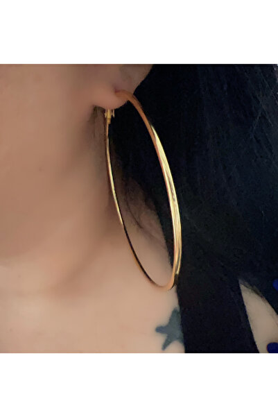 ACAR TAKI Gold Color Steel Large Hoop Earrings Acr9270