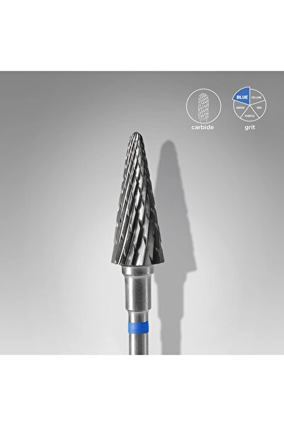 STALEKS Sert Alaşım Koni Freze, Mavi, Çap 6 mm / Çalışma Kısmı 14 mm