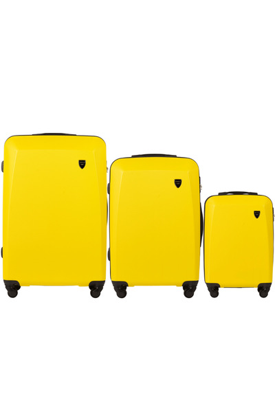 WINGS BRAND WINGS PLOVER Yellow Luggage Set 3 Pcs - ABS Material, 4 Wheels, Lock